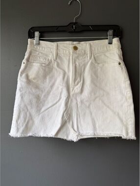 FRAME White Denim Mini Skirt Size 25